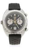 A RARE GENTLEMAN'S STAINLESS STEEL HEUER AUTAVIA GMT AUTOMATIC CHRONOGRAPH WRIST WATCH DATED 1972,