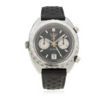 A RARE GENTLEMAN'S STAINLESS STEEL HEUER AUTAVIA GMT AUTOMATIC CHRONOGRAPH WRIST WATCH DATED 1972,