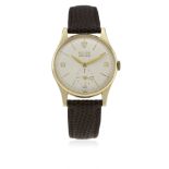 A GENTLEMAN'S 9CT SOLID GOLD ROLEX PRECISION WRIST WATCH CIRCA 1966 D: Silver dial with gilt