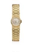 A LADIES 9CT SOLID GOLD ROLEX PRECISION BRACELET WATCH CIRCA 1960s D: Silver dial with gilt batons &