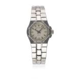 A LADIES STAINLESS STEEL & DIAMOND VACHERON CONSTANTIN OVERSEAS BRACELET WATCH CIRCA 2005, REF.