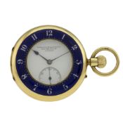 A GENTLEMAN'S 18K SOLID GOLD ENGLISH HALF HUNTER POCKET WATCH BY WAYLETT & MANNINGTON, LONDON