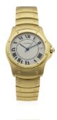 A GENTLEMAN'S 18K SOLID GOLD CARTIER SANTOS RONDE AUTOMATIC BRACELET WATCH CIRCA 2006, WITH