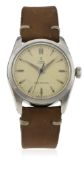 A RARE GENTLEMAN'S STAINLESS STEEL ROLEX TUDOR OYSTER WRIST WATCH CIRCA 1950, REF. 7904 WITH "