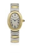 A LADIES 18K SOLID GOLD & STEEL CARTIER PARIS BAIGNOIRE BRACELET WATCH CIRCA 1990s, REF. 8057910