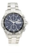 A GENTLEMAN'S STAINLESS STEEL TAG HEUER AQUARACER 300M AUTOMATIC CHRONOGRAPH BRACELET WATCH CIRCA