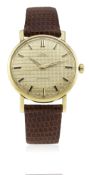 A RARE GENTLEMAN'S 18K SOLID GOLD OMEGA SEAMASTER AUTOMATIC WRIST WATCH CIRCA 1960s D: Gold "