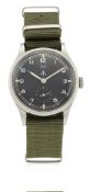 A GENTLEMAN’S STAINLESS STEEL BRITISH MILITARY IWC MARK 10 W.W.W. WRIST WATCH CIRCA 1940s  D: MOD