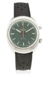 A RARE GENTLEMAN'S STAINLESS STEEL OMEGA CHRONOSTOP WRIST WATCH CIRCA 1968, REF. 145.009 D: Green