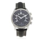 A GENTLEMAN'S STAINLESS STEEL JAEGER LECOULTRE AMVOX I AUTOMATIC ALARM WRIST WATCH CIRCA 2006, ASTON