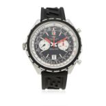 A GENTLEMAN'S STAINLESS STEEL BREITLING CHRONO MATIC NAVITIMER CHRONOGRAPH WRIST WATCH CIRCA