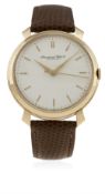 A GENTLEMAN'S LARGE SIZE 18K SOLID ROSE GOLD IWC SCHAFFHAUSEN WRIST WATCH CIRCA 1950s D: Silver