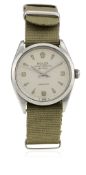 A GENTLEMAN'S STAINLESS STEEL ROLEX OYSTER PERPETUAL AIR KING PRECISION BRACELET WATCH CIRCA 1966,