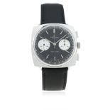 A GENTLEMAN'S BREITLING TOP TIME CHRONOGRAPH WRIST WATCH CIRCA 1970, REF. 2007 D: Black dial with