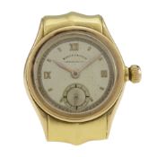 AN EXTREMELY RARE 18K SOLID GOLD ROLEX OYSTER CHRONOMETRE HOODED LUGS WRIST WATCH CIRCA 1937, REF.