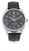 A GENTLEMAN'S STAINLESS STEEL TAG HEUER CARRERA TWIN TIME AUTOMATIC WRIST WATCH CIRCA 2006, REF.