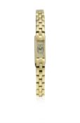 A FINE & RARE LADIES 18K SOLID GOLD CARTIER EUROPEAN WATCH & CLOCK CO BACK WIND BRACELET WATCH CIRCA