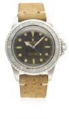 A RARE GENTLEMAN'S STAINLESS STEEL ROLEX OYSTER PERPETUAL SUBMARINER WRIST WATCH CIRCA 1965, REF.