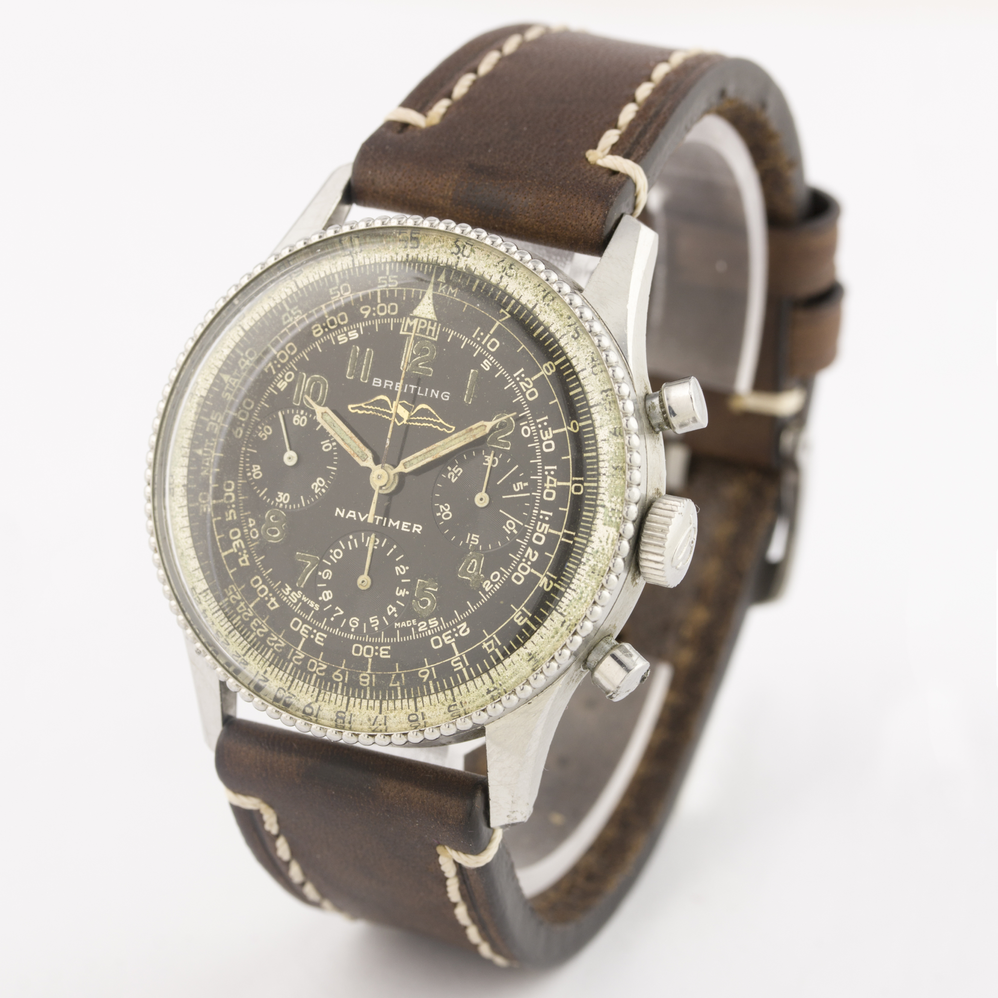 A RARE GENTLEMAN'S STAINLESS STEEL BREITLING AOPA NAVITIMER WRIST WATCH CIRCA 1950s, REF. 806 - Image 3 of 7