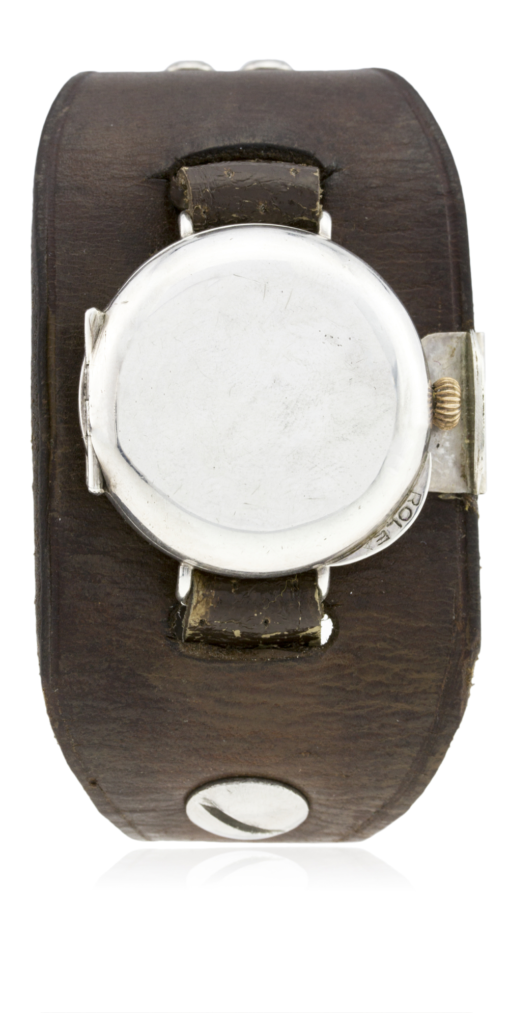 AN EXTREMELY RARE GENTLEMAN'S SOLID SILVER ROLEX FULL HUNTER WWI "OFFICERS" WRIST WATCH CIRCA