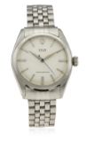 A GENTLEMAN'S STAINLESS STEEL ROLEX OYSTER BRACELET WATCH CIRCA 1953, REF. 6022  D: Silver dial with