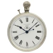 A RARE SOLID SILVER CASED BRITISH MILITARY ROYAL NAVY ULYSEE NARDIN DECK WATCH CIRCA 1939, IN