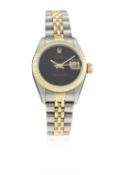 A RARE LADIES STEEL & GOLD ROLEX OYSTER PERPETUAL DATEJUST BRACELET WATCH CIRCA 1993, REF. 69173