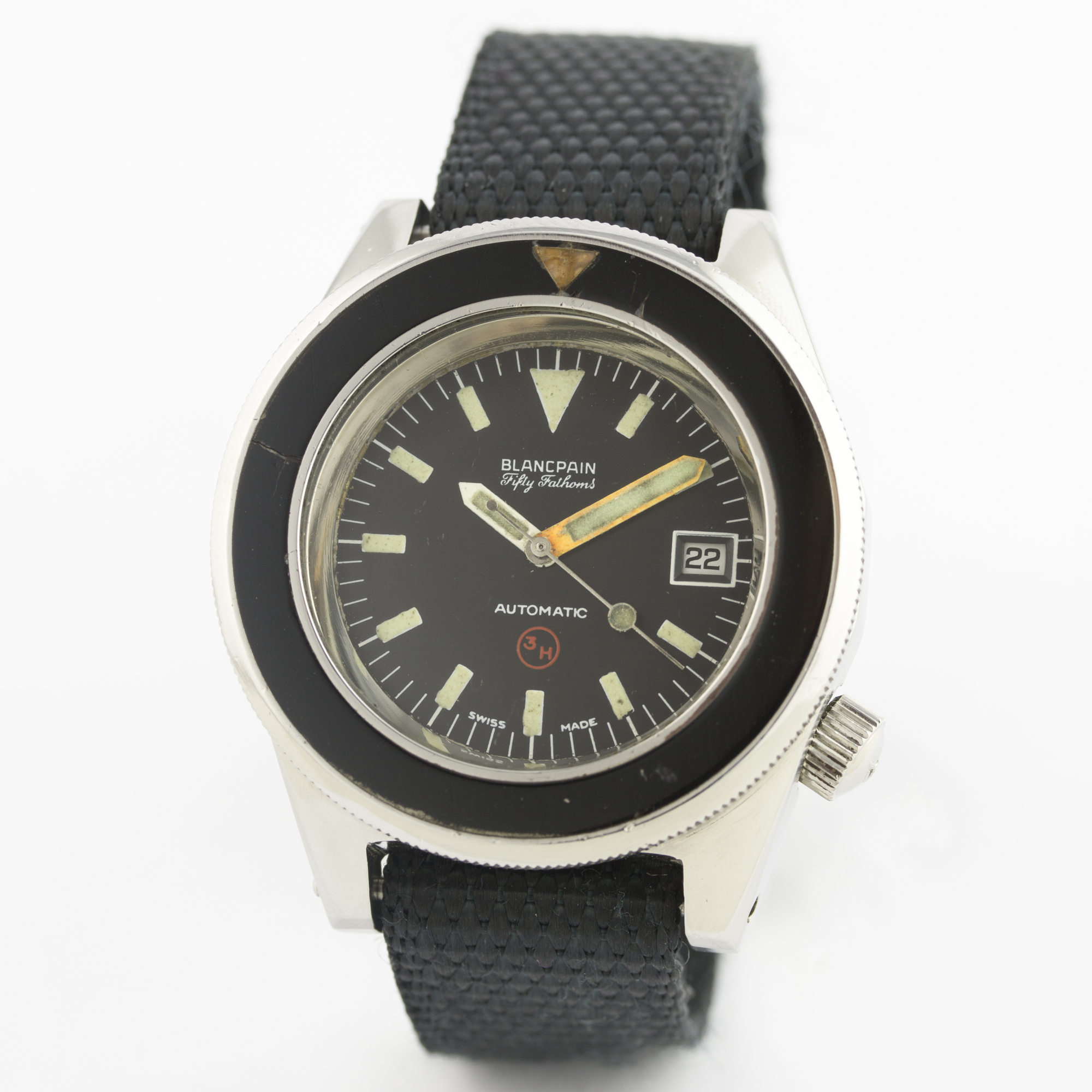 A RARE GENTLEMAN'S STAINLESS STEEL BLANCPAIN FIFTY FATHOMS GERMAN MILITARY BUND DIVERS WRIST WATCH - Image 3 of 8