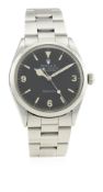 A GENTLEMAN'S STAINLESS STEEL ROLEX OYSTER PERPETUAL EXPLORER BRACELET WATCH CIRCA 1968, REF. 5500