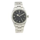 A GENTLEMAN'S STAINLESS STEEL ROLEX OYSTER PERPETUAL EXPLORER BRACELET WATCH CIRCA 1968, REF. 5500