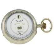 A RARE GENTLEMAN'S DIGITAL JUMP HOUR POCKET WATCH CIRCA 1890  D: White & pale blue enamel dial