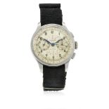 A RARE GENTLEMAN'S LARGE SIZE STAINLESS STEEL LONGINES 13ZN FLY BACK CHRONOGRAPH WRIST WATCH CIRCA