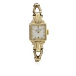 A LADIES 9CT SOLID GOLD ROLEX PRECISION BRACELET WATCH CIRCA 1950s  D: Silver dial with gilt