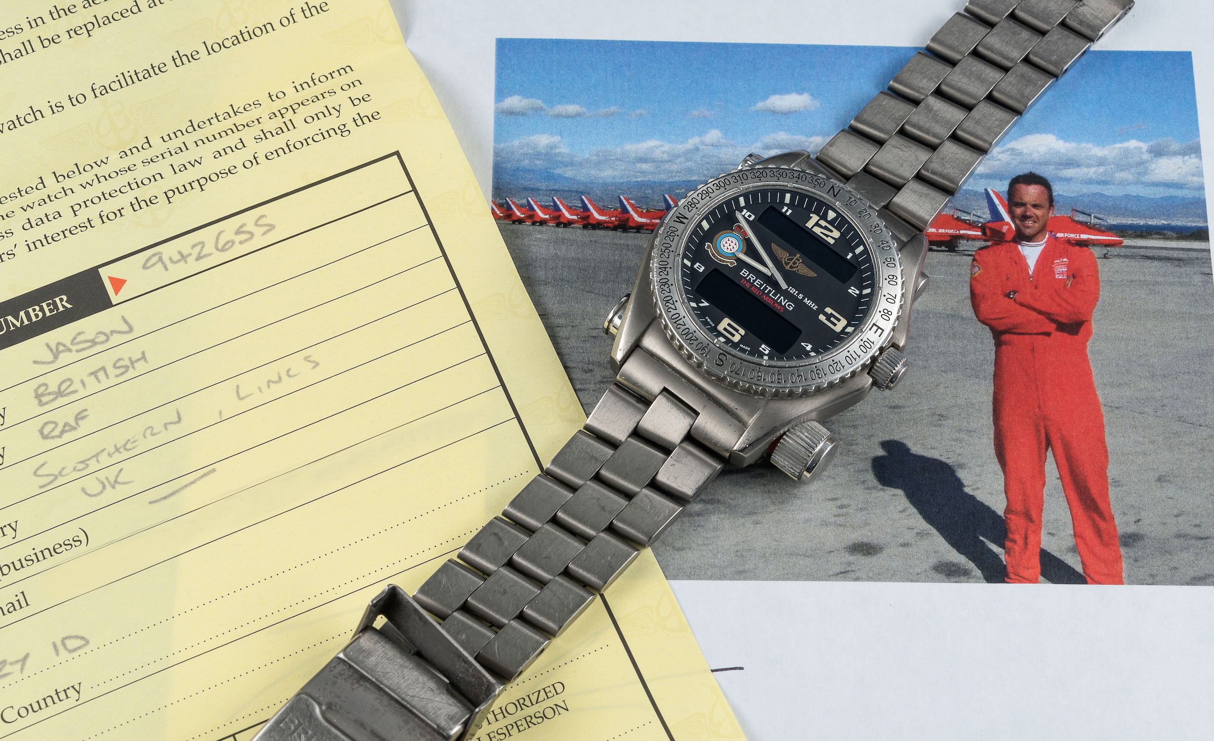 A RARE GENTLEMAN'S TITANIUM BREITLING EMERGENCY BRACELET WATCH DATED 2009, REF. E76321 MADE FOR - Image 3 of 3