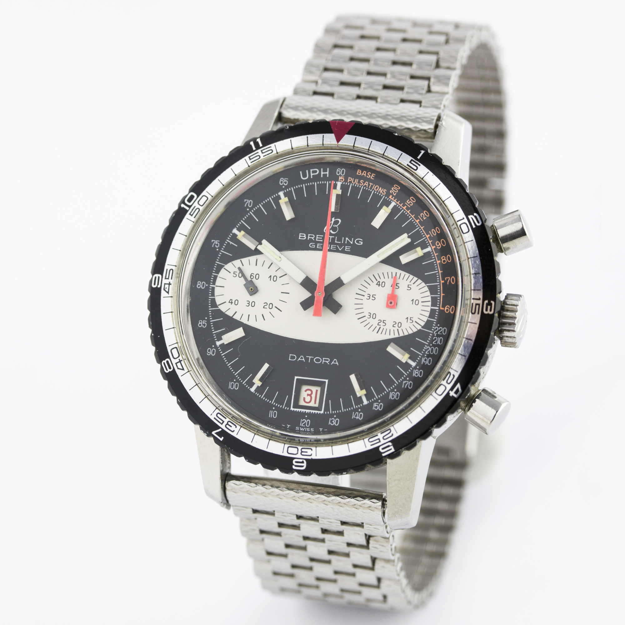 A RARE GENTLEMAN'S STAINLESS STEEL BREITLING DATORA CHRONOGRAPH BRACELET WATCH CIRCA 1970s, REF. - Image 3 of 9