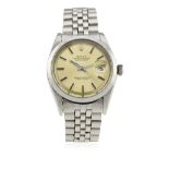 A GENTLEMAN'S STAINLESS STEEL ROLEX OYSTER PERPETUAL DATEJUST BRACELET WATCH CIRCA 1969, REF. 1600