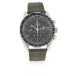 A RARE GENTLEMAN'S STAINLESS STEEL OMEGA SPEEDMASTER PROFESSIONAL CHRONOGRAPH WRIST WATCH CIRCA