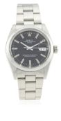 A GENTLEMAN'S STAINLESS STEEL ROLEX OYSTER PERPETUAL DATE BRACELET WATCH CIRCA 1979, REF. 1500  D: