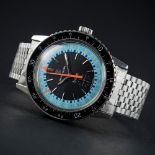 A RARE GENTLEMAN'S STAINLESS STEEL FAVRE LEUBA BIVOUAC ALTIMETER BAROMETER BRACELET WATCH CIRCA