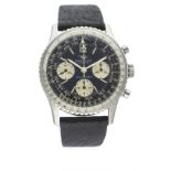 A GENTLEMAN'S STAINLESS STEEL BREITLING NAVITIMER WRIST WATCH CIRCA 1960s, REF. 806 D: Black dial