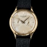 A RARE GENTLEMAN'S 18K SOLID GOLD JAEGER LECOULTRE "FUTUREMATIC" WRIST WATCH CIRCA 1950s D: Silver