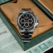 A RARE GENTLEMAN'S STAINLESS STEEL ROLEX OYSTER PERPETUAL COSMOGRAPH "PATRIZZI" DAYTONA BRACELET