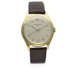 A FINE GENTLEMAN'S 18K SOLID GOLD AUDEMARS PIGUET WRIST WATCH CIRCA 1950s D: Silver dial with gilt