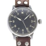 A RARE GERMAN MILITARY LUFTWAFFE B.UHR LACO NAVIGATORS WATCH CIRCA 1940, REF. FL23883 D: Black "Type