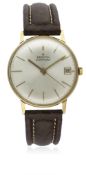 A GENTLEMAN'S 18K SOLID ROSE GOLD ZENITH AUTOMATIC WRIST WATCH CIRCA 1960s D: Silver dial with