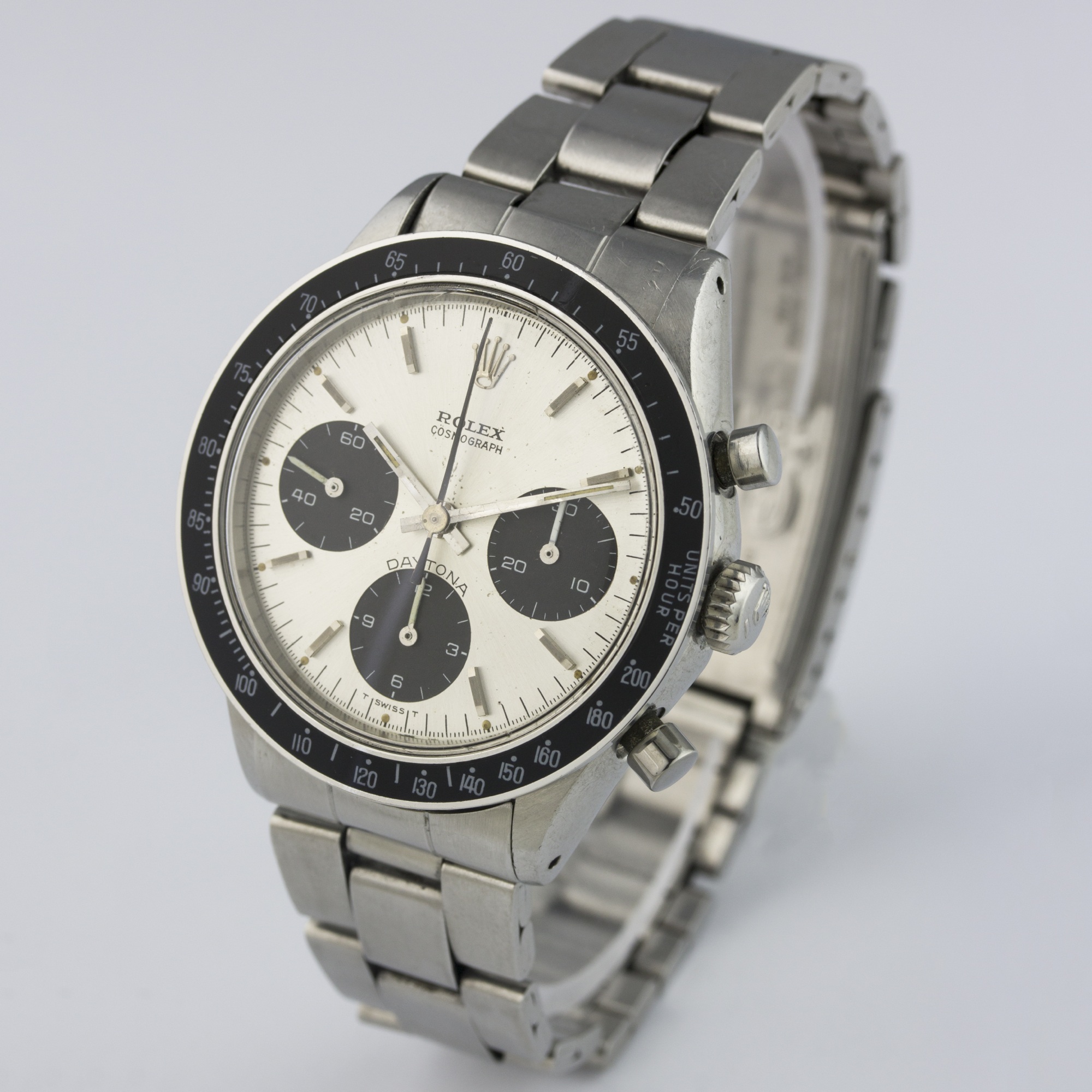 A VERY RARE GENTLEMAN'S STAINLESS STEEL ROLEX COSMOGRAPH DAYTONA BRACELET WATCH CIRCA 1967, REF. - Image 6 of 12