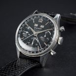 A RARE GENTLEMAN’S STAINLESS STEEL GIGANDET WAKMANN TRIPLE CALENDAR CHRONOGRAPH WRIST WATCH CIRCA