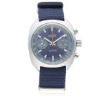 A GENTLEMAN'S "NOS" STAINLESS STEEL LANCO CHRONOGRAPH WRIST WATCH CIRCA 1970s D: Blue sunburst