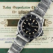 A RARE GENTLEMAN'S STAINLESS STEEL ROLEX OYSTER PERPETUAL SUBMARINER BRACELET WATCH DATED 1968, REF.