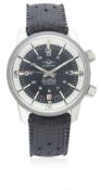 A GENTLEMAN’S STAINLESS STEEL TALIS SUPER COMPRESSOR WRIST WATCH CIRCA 1968 D: Black dial with 24